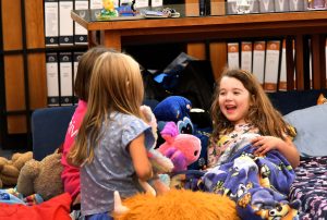 children laugh during the night at the archives overnight event